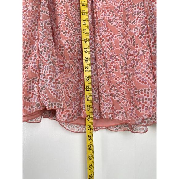Y2K Dot Midi Skirt Pink Sheer Layered Lined Size 12 Coquette Dainty Ballet - Picture 9 of 11